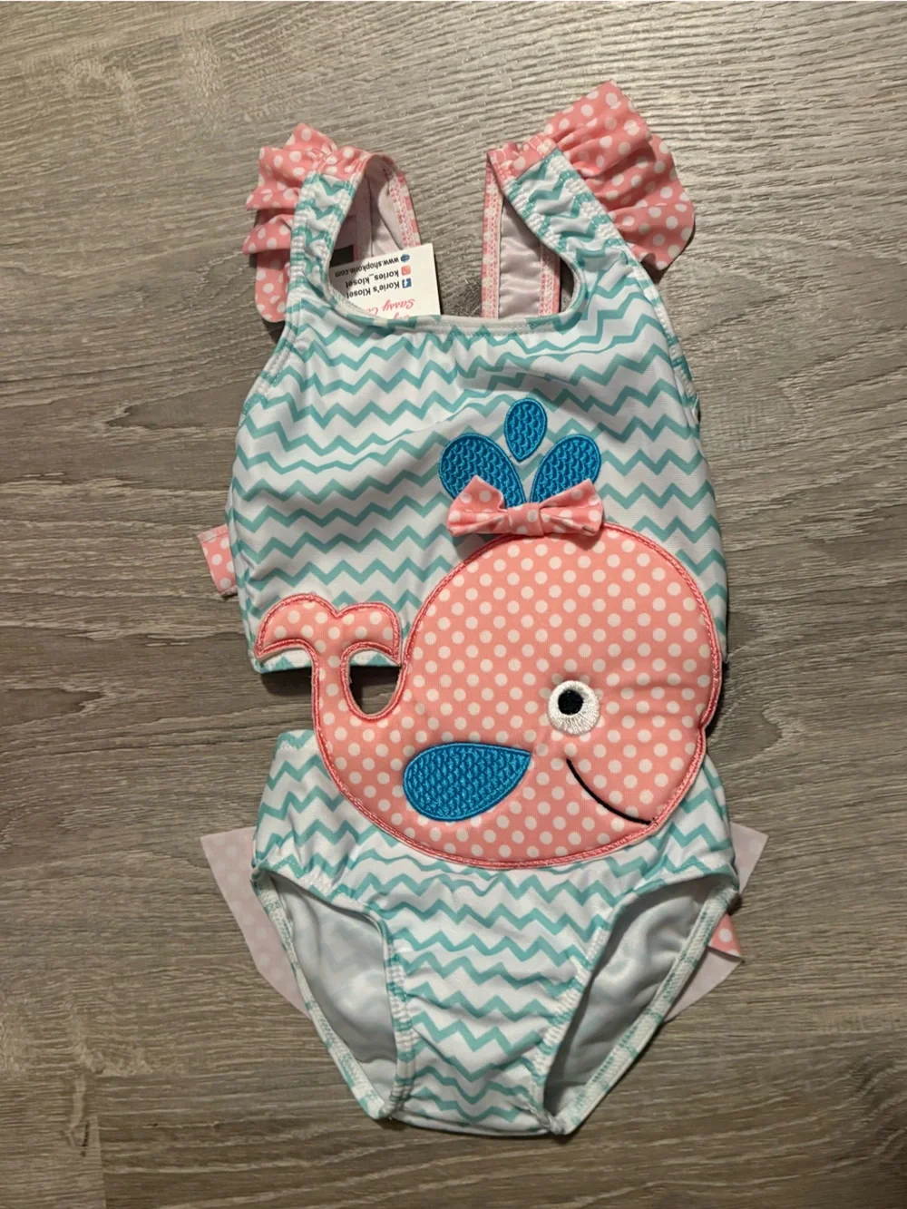 Whale Swimsuit Baby Toddler Bathing Suit Bow Ruffles